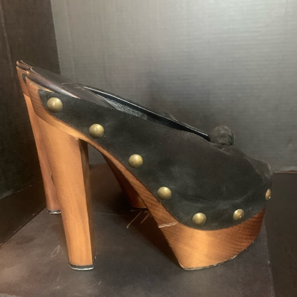 Giuseppe Zanotti suede and wood glamour clogs - Picture 5 of 8